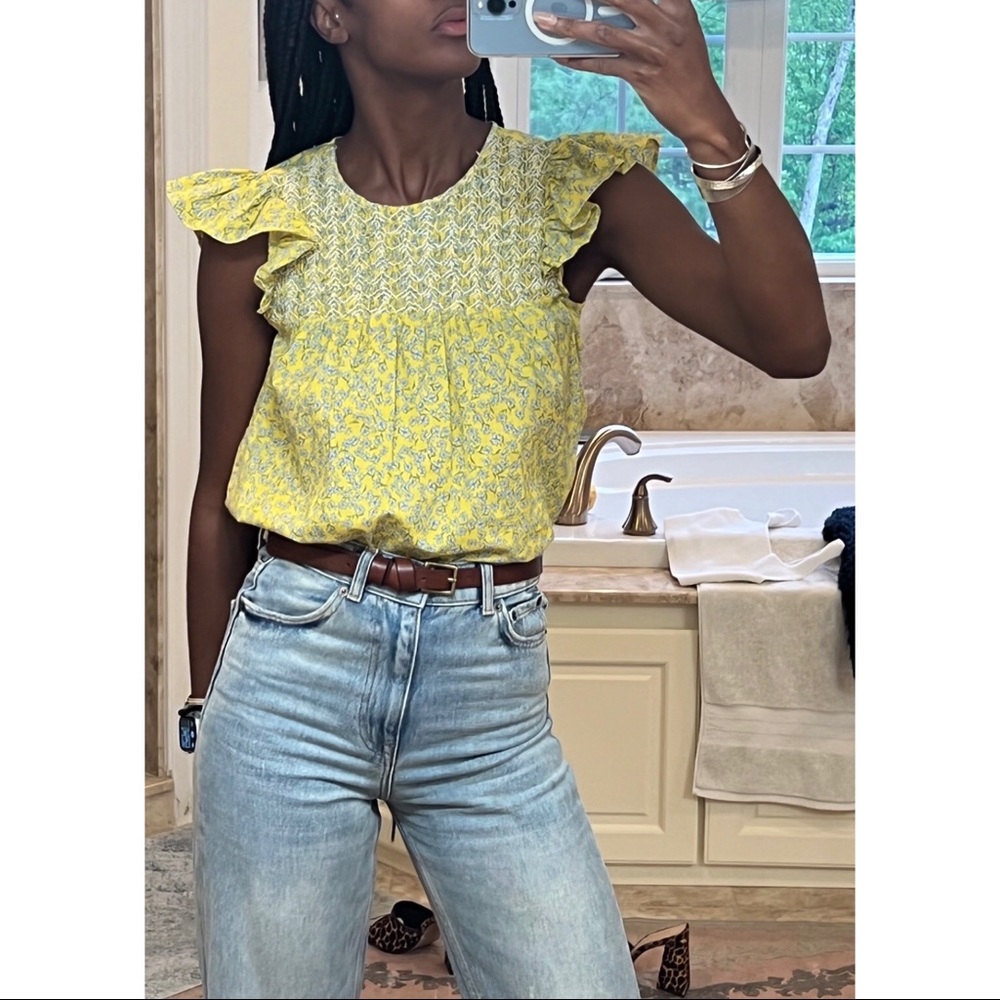 Flounce Top w/ embroidery